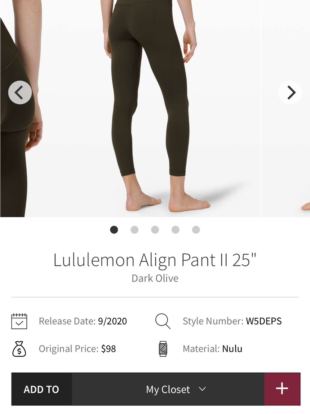 lululemon athletica Align High-Rise Leggings - Dark Olive